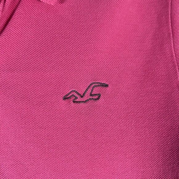 Hollister Polo Shirt Men's Medium Pink Short Sleeve 1/4 Button 100% Cotton - Picture 5 of 10